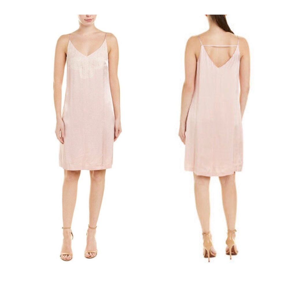 1.State Cami Lace Rosy Flush Midi Dress Size Medium NWT